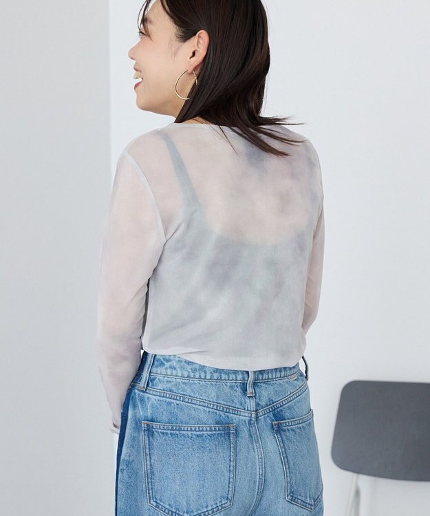 AMERICAN HOLIC ニュアンス柄プリントシアープルオーバー Gray