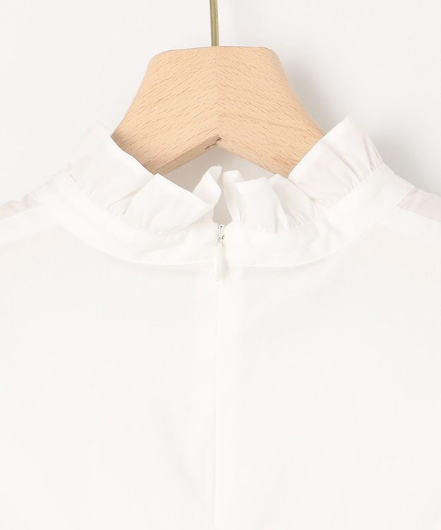 組曲 L 【KUMIKYOKU NAVY】スタンドフリルシャーティング ブラウス アイボリー系