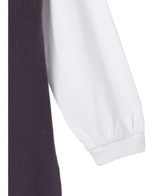 CRAFT STANDARD BOUTIQUE 【2点セット】洗える 60/2 14G片畦Vネックベスト+ロンTEE SET Purple