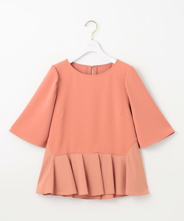 ANY SIS 【撥水・接触冷感・UVカット】コンフォートイージーペプラム  ブラウス オレンジ