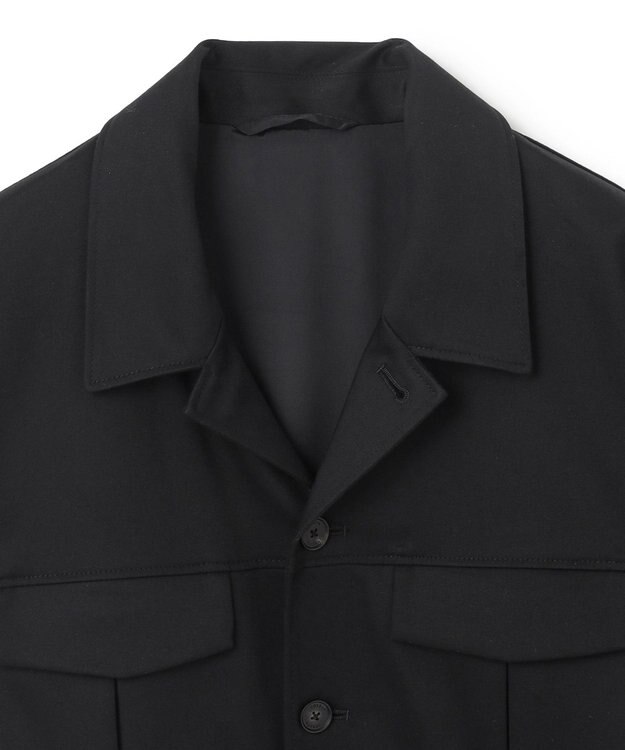 JOSEPH HOMME スムースサテンストレッチ　CPOシャツ ブラック系