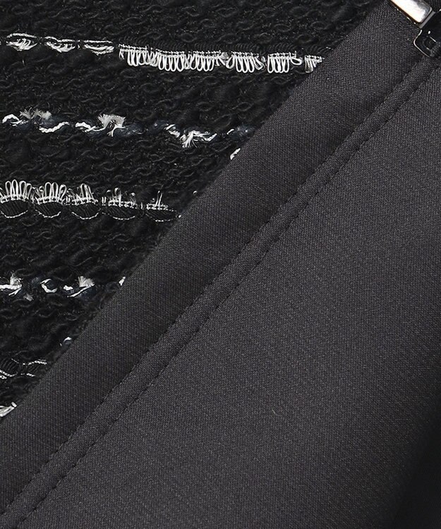 自由区 L 【セット可】カラミツイード ノーカラージャケット ブラック系8