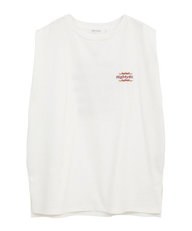 AMERICAN HOLIC ロゴ刺繍ノースリーブプルオーバー Off White