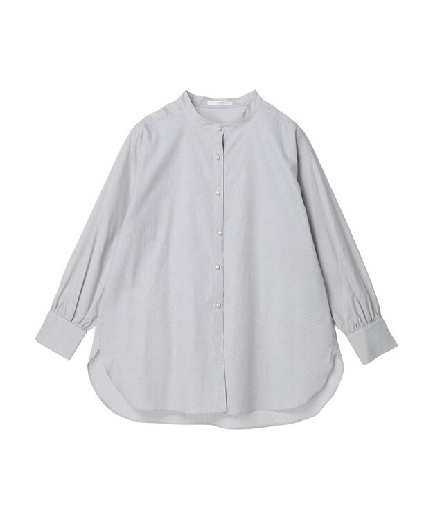 Green Parks パール釦ストライプシャツ Stripe Black