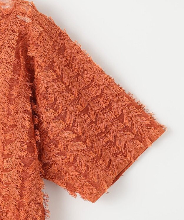 自由区 S 【セットアップ対応・洗える】シアーカットジャカード ニット グラムレッド