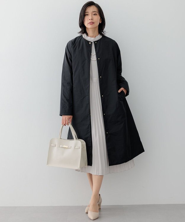 23区 【撥水加工】中綿 パデット ドルマンコート ブラック系