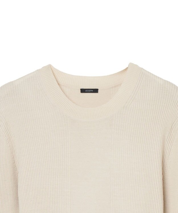 JOSEPH 【洗える】ファインリブメリノ　ラウンドネックニット Quail