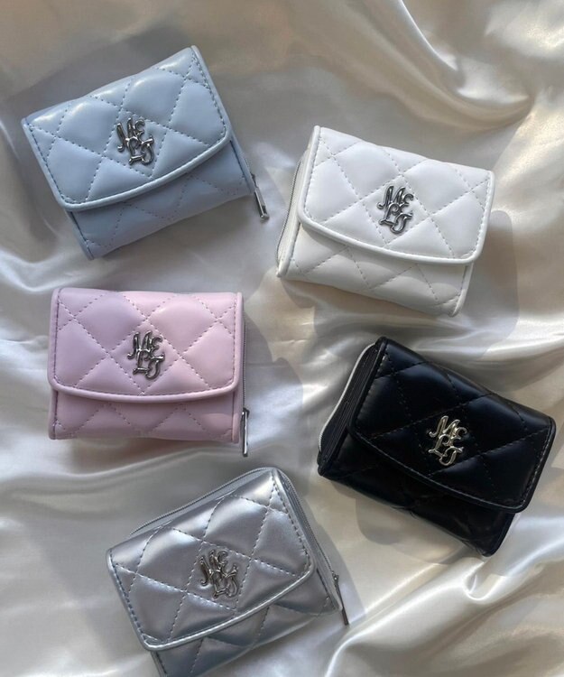 WEGO メタルロゴキルティングウォレット ライトピンク