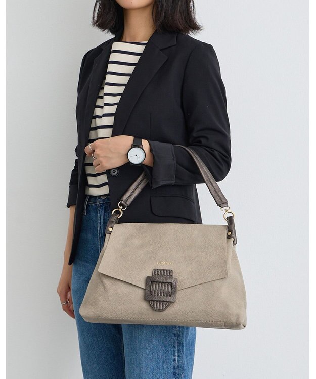 MioFIRANO バックル付きフラップトートバッグ 2WAY　FIRANO フィラノ GRAY