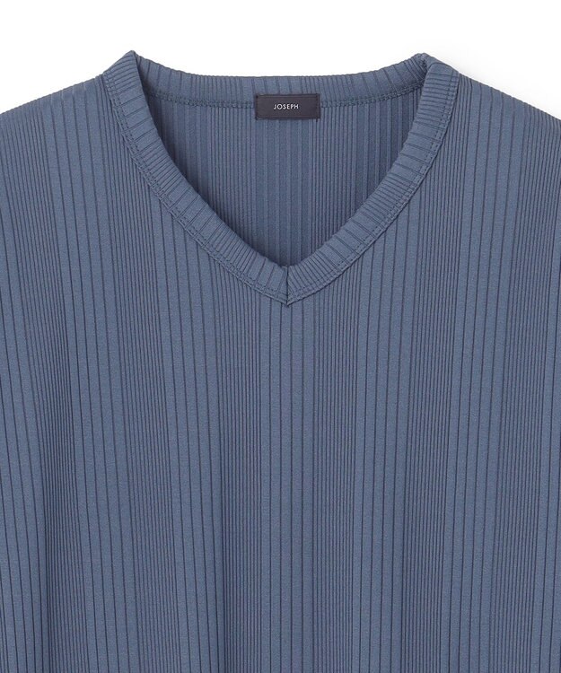JOSEPH HOMME 【LEON 掲載】テックリブジャージー　Vネックカットソー ダルブルー系