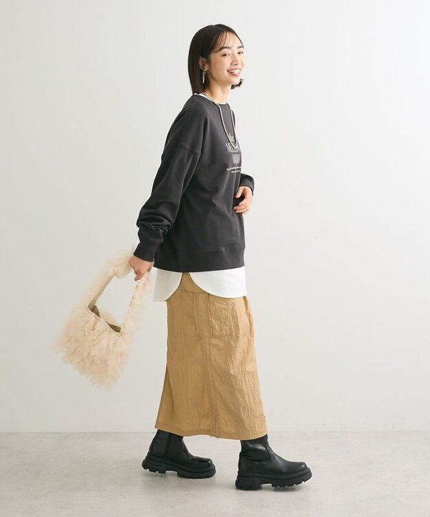 Green Parks アソートロゴミニ裏毛プルオーバー Dark Gray