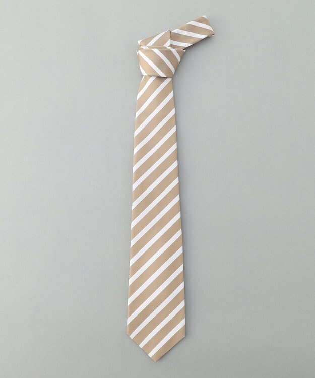 GOTAIRIKU GOTAIRIKU別注【日本製】シルク ネクタイ_ストライプ柄 ベージュ系1