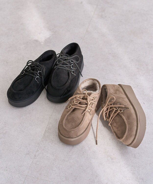 Green Parks ＲＵＰＩＳ．レースアップファーモカシューズ Black