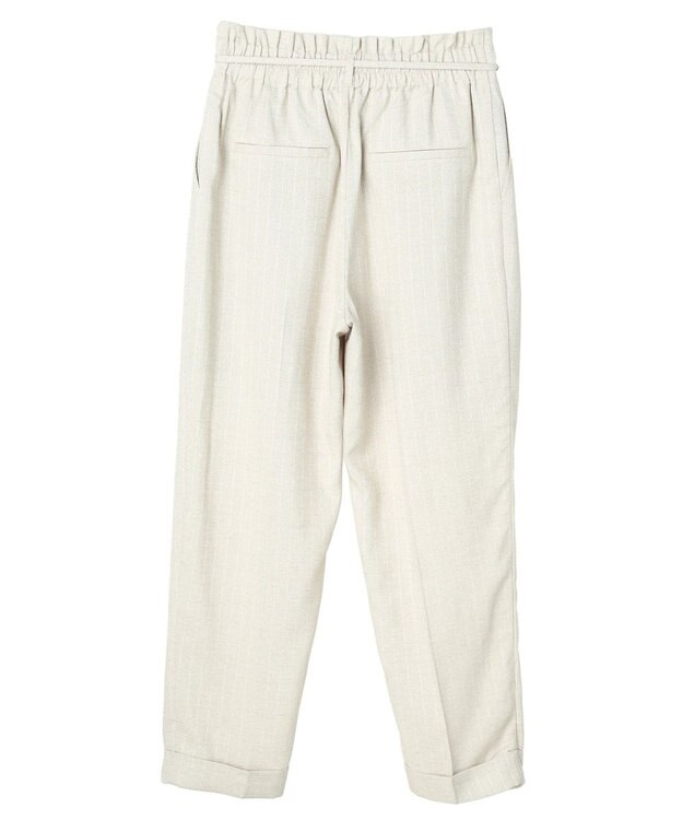 earth music&ecology リネンライクテーパードパンツ（ストライプ） Stripe Beige