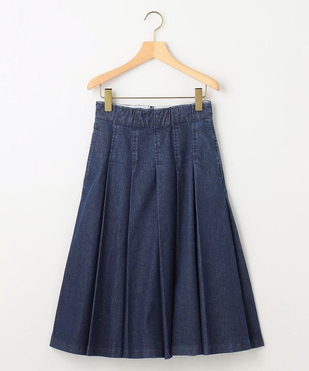 組曲 ライトデニム プリーツスカート ネイビー系