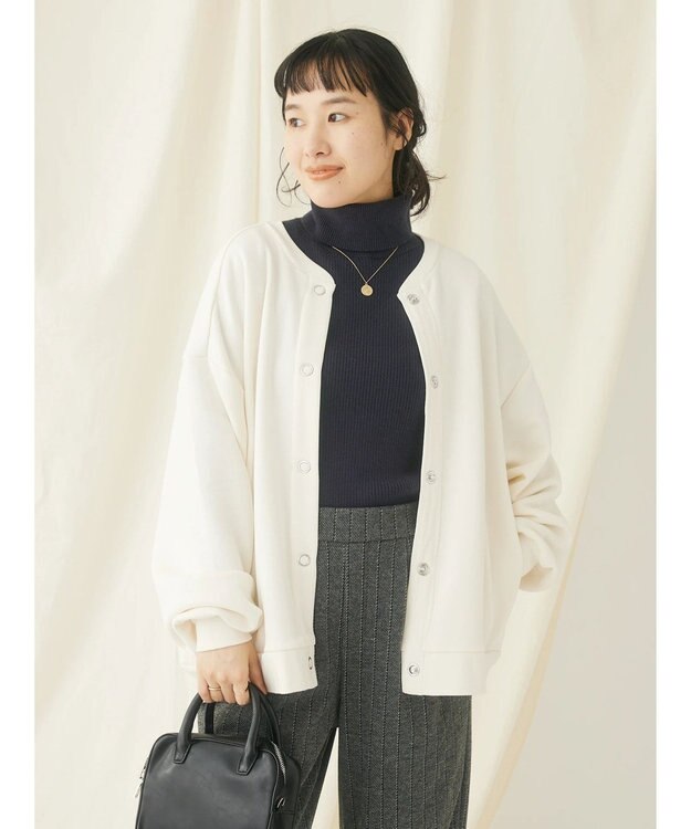 CRAFT STANDARD BOUTIQUE リブタートルネックニットプルオーバー Navy