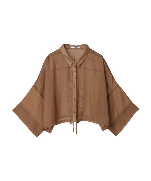 Green Parks ＥＧＯＩＳＴ　５分袖短丈シアーシャツ Brown