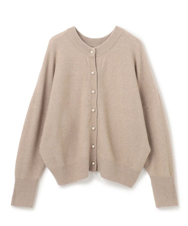 UNFILO 【新色追加/洗える】ふわふわニット パールボタンカーディガン [NEW]ベージュ