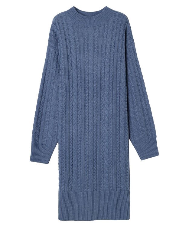 Green Parks ケーブルニットミニワンピース Blue