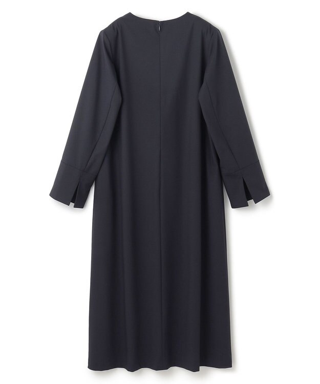 UNFILO ウールライク Vネックワンピース ネイビー