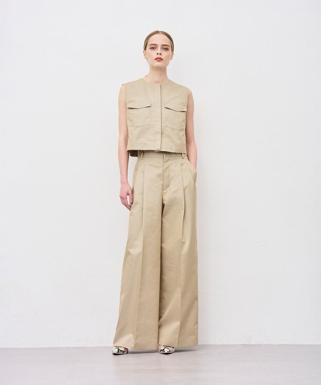 uncrave チノギャバジン ジレブラウス ベージュ