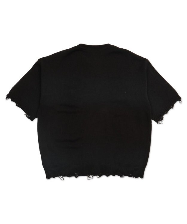 WEGO ダメージボーダーニットプルオーバー(SS) ブラックボーダー