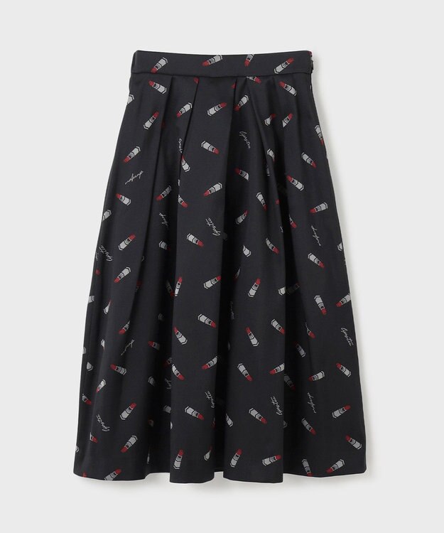 GRACE CONTINENTAL リップジャガードタックスカート ブラック