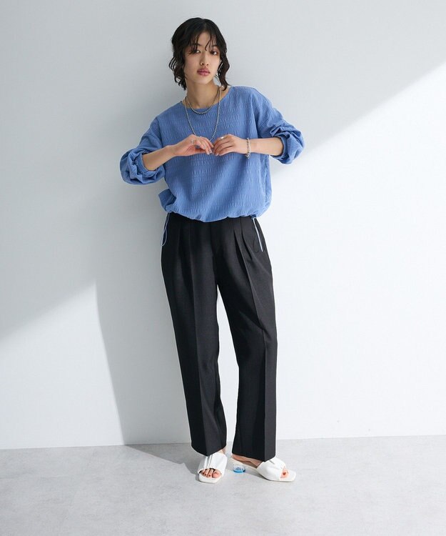 Green Parks ・ＥＬＥＮＣＡＲＥ　ＤＵＥ　リネンライク２タックパンツ Black