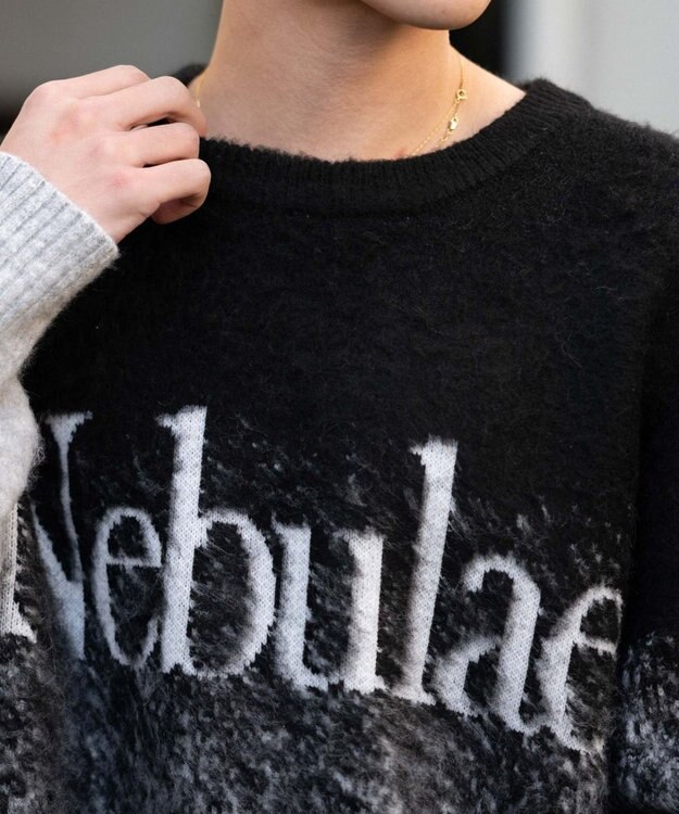 WEGO 【ユニセックス着用ITEM/MLサイズ展開】ファジーグラデーションプルオーバー ブラック