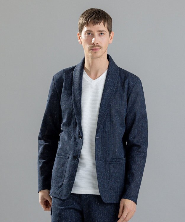 JOSEPH HOMME リネンドビージャージー　カットソージャケット ネイビー系