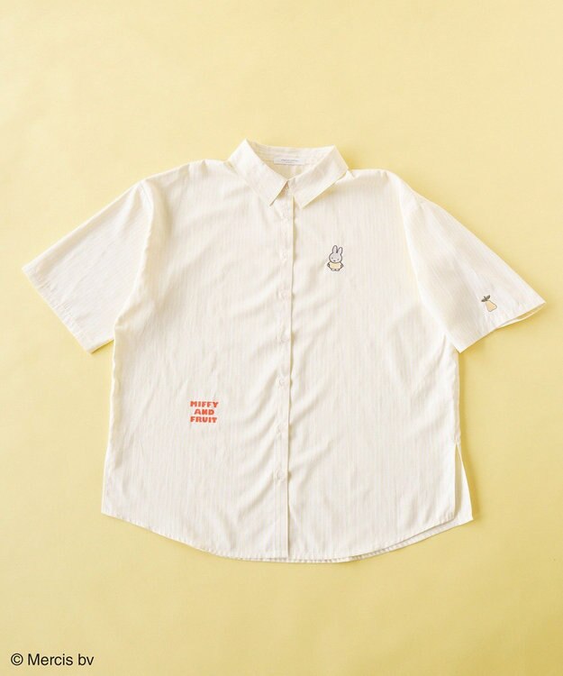 Green Parks ｍｉｆｆｙ／刺しゅうプリントストライプシャツ