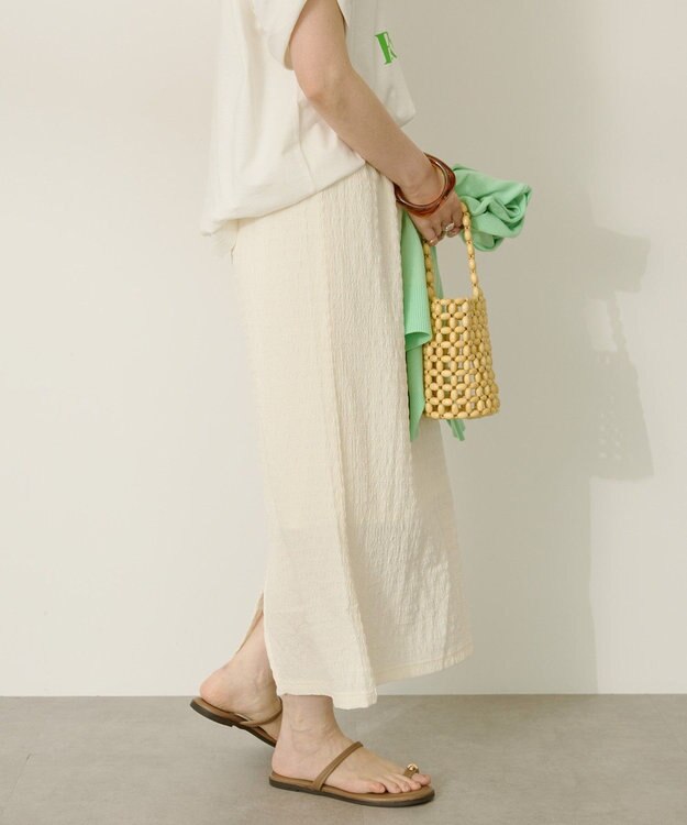 AMERICAN HOLIC シャーリングナロースカート Ivory