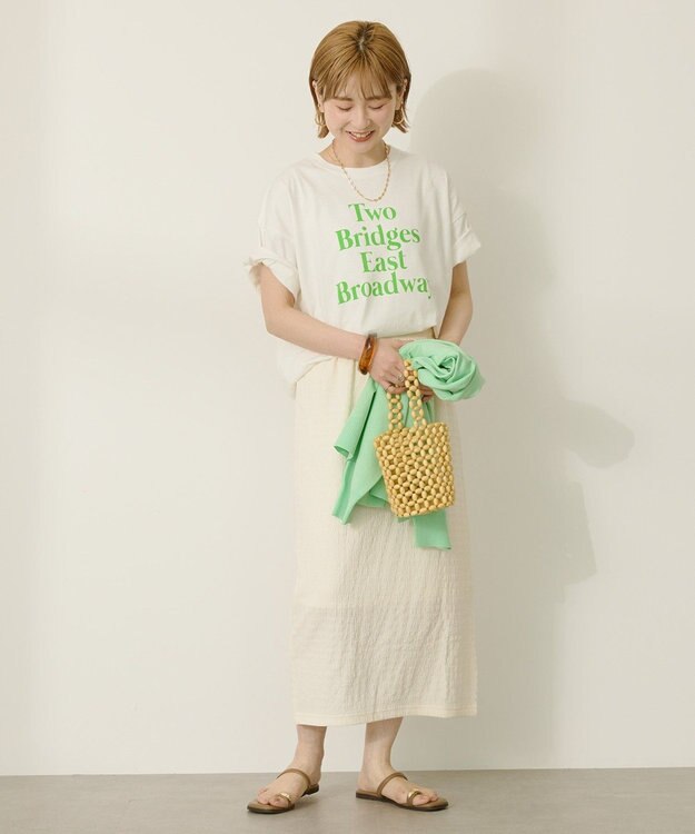 AMERICAN HOLIC シャーリングナロースカート Ivory