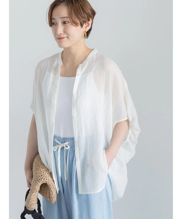 Te chichi 【7色展開】シャンブレーボイルドルマンシャツ オフホワイト