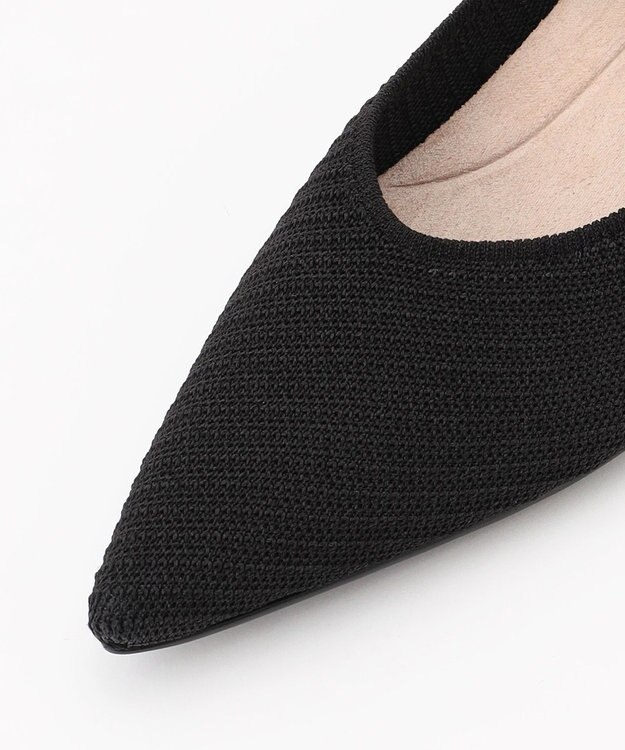 steppi 【洗える/撥水】メタルヒール フラット パンプス ブラック