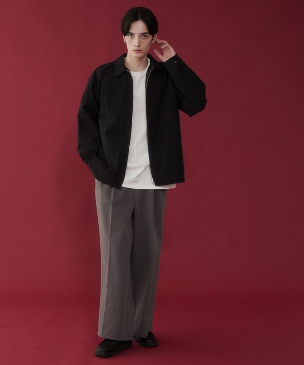 WEGO ブロードダブルZIPシャツ（LS） ブラック