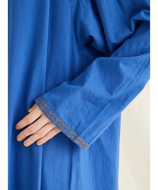 CRAFT STANDARD BOUTIQUE ★インドコットン　ボタニカル刺繍ワンピース Blue