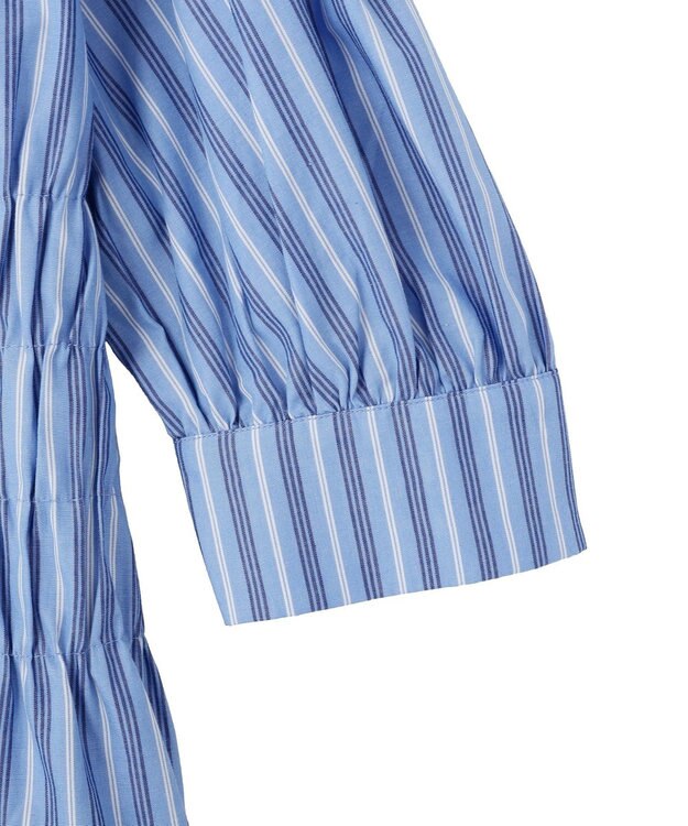 CRAFT STANDARD BOUTIQUE インド製 ハーフスリーブシャーリングワンピース Stripe