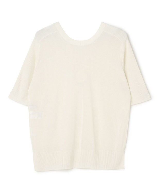 BEIGE， JULIE / コットンシルク 2WAY半袖ニット Ecru