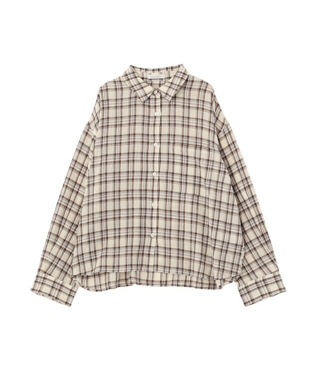Green Parks スカーフ付チェックシャツ White