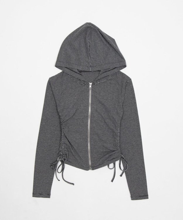 WEGO サイドリボンカットジップパーカー 柄1