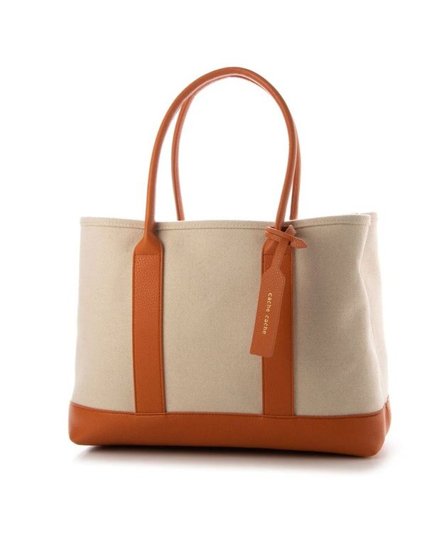 UNBILLION cachecache パーテーションキャンバストートバッグL オレンジ