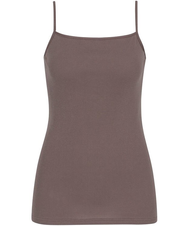 Wing インナー オーガニックコットン100％(身生地) ブラがひびきにくい 【綿の贅沢 オーガニック リブタイプ】 キャミソール EL1061 ウイング／ワコール カカオ
