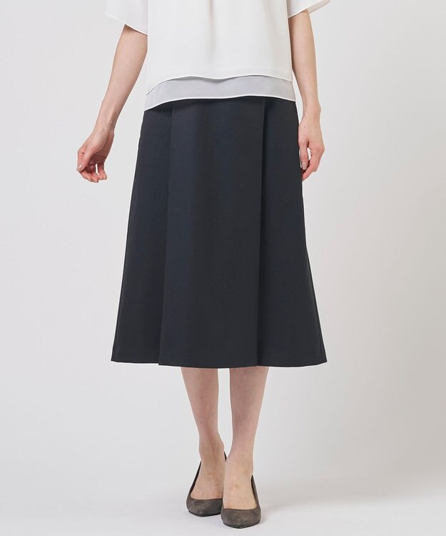 J.PRESS LADIES OXIJEWEL ストレッチ スカート ネイビー系