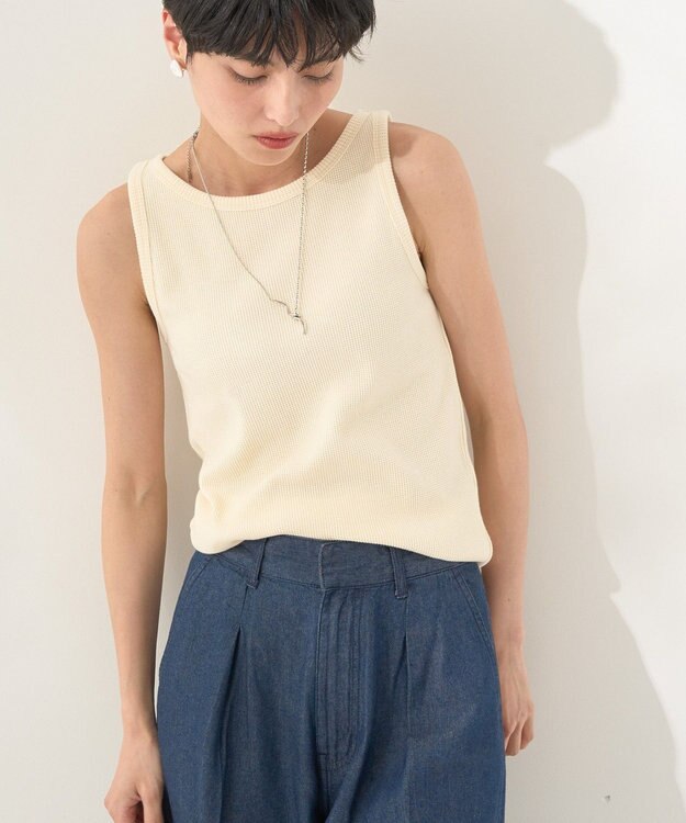 AMERICAN HOLIC ワッフルタンクトップ Ecru
