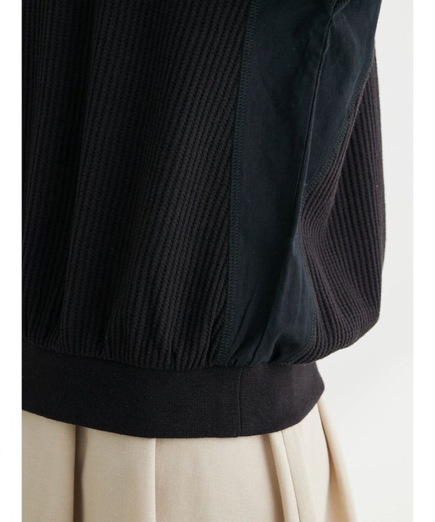 Green Parks ワッフル布帛ドッキングプルオーバー Black