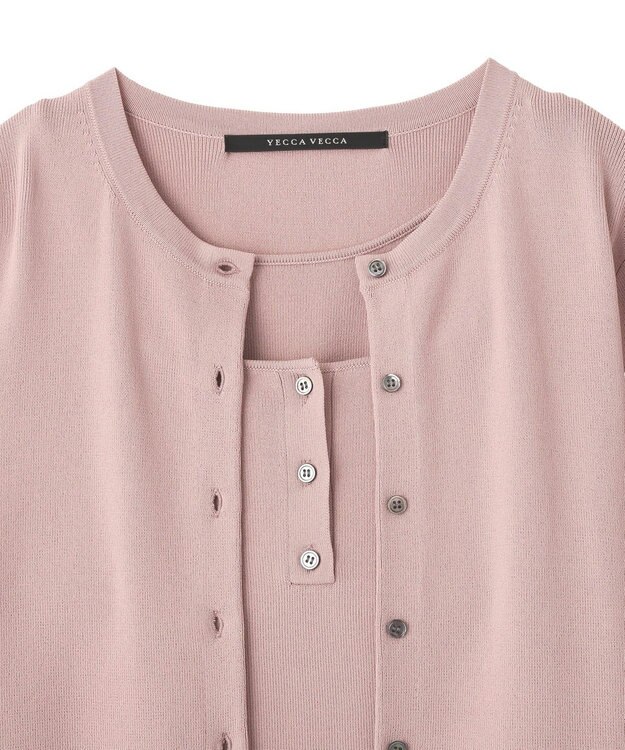 YECCA VECCA [UVカットマシンウォッシャブル]アンサンブルニット Pink