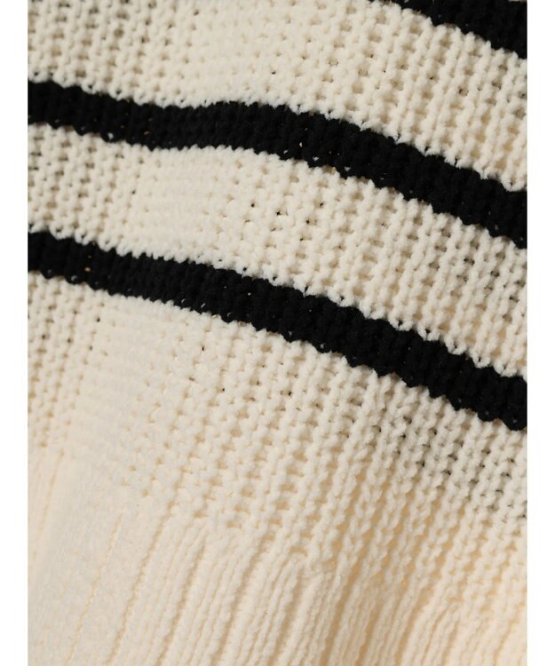 Green Parks ｍｏｋｏモール畦ニット前後差プルオーバー Border