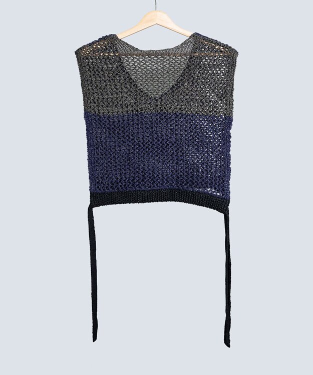 COQ STRATA 和紙ショート丈ベスト ネイビー