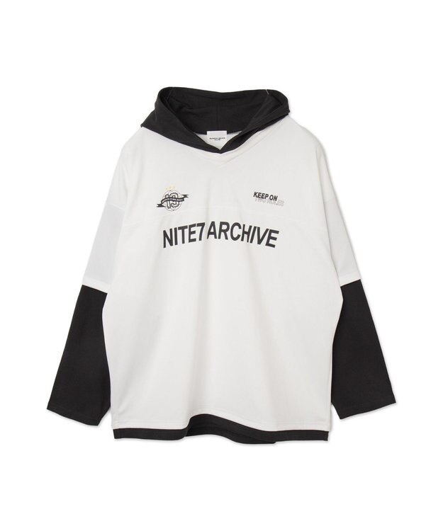 WEGO メッシュレイヤードTパーカー（LS） ホワイト